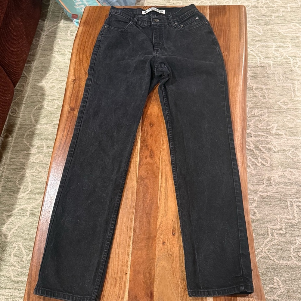 Harley Davidson Vintage Black Straight Leg Jeans Size 8